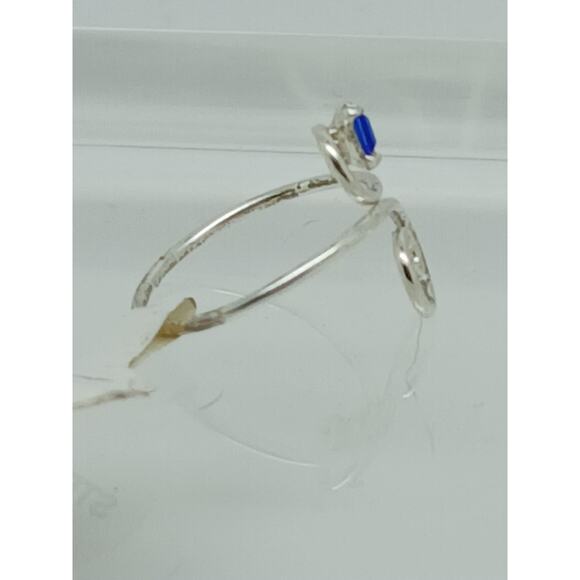 Sexy Blue Crystal Rhinestone Toe Ring Adjustable Size Sterling Silver Gift Boxed - Picture 6 of 8